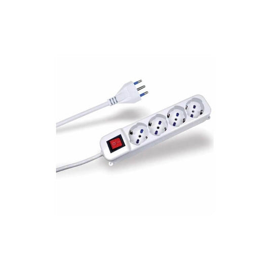 Multiple socket with switch - 4 bivalent Schuko sockets