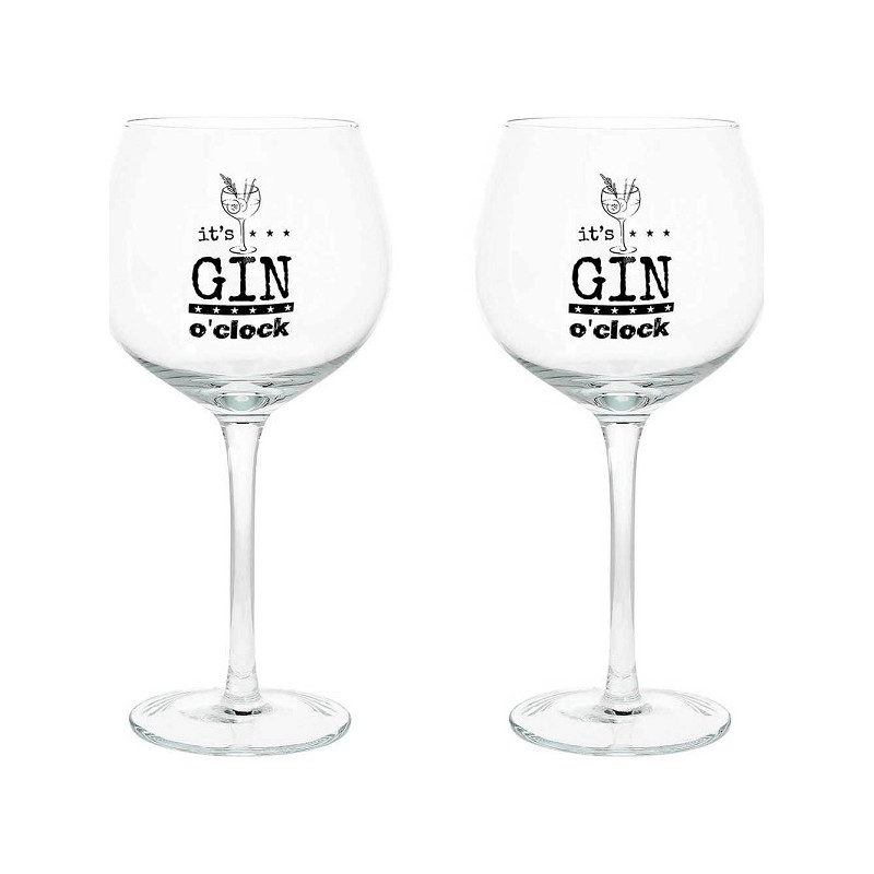 Set 2 Gin-Tonic-Gläser aus transparentem Glas Cc580 Let'S Party Line