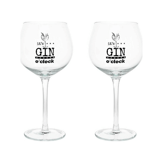 Set 2 Gin Tonic Glasses In Transparent Glass Cc580 Let'S Party Line