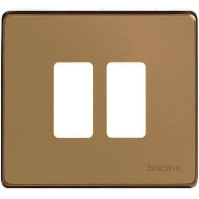 2-Place Plate In Bronze Colored Aluminum For Round Box