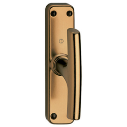 Anodized bronze alloy window handle with Ghidini Pietro Bosco BL 4.0 rack and high quality pins.