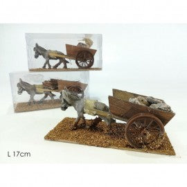 Donkey for nativity scene with cart 17 cm 1 pcs