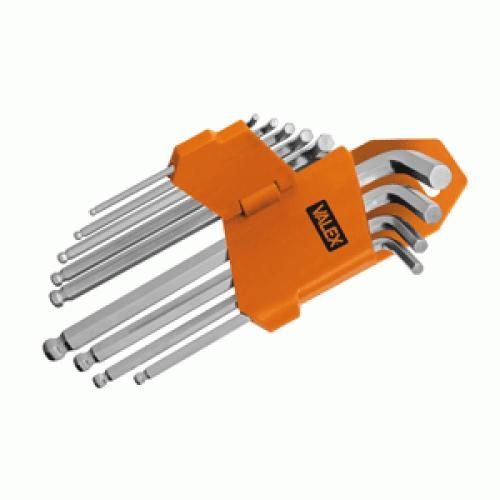 9-Piece CRV Bendable Ball-Point Hexagon Key Wrench Set