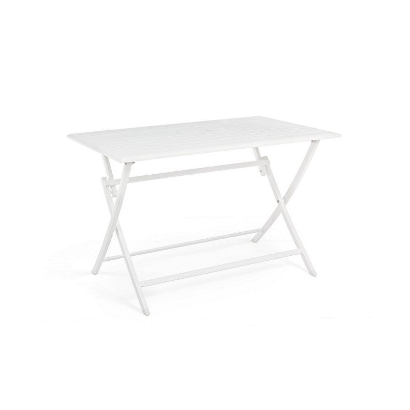 Mesa de exterior en aluminio Blanco ELIN 110x70x h71 cm