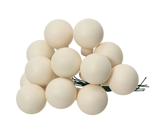 Matt white Christmas decorative bunch ø2 cm