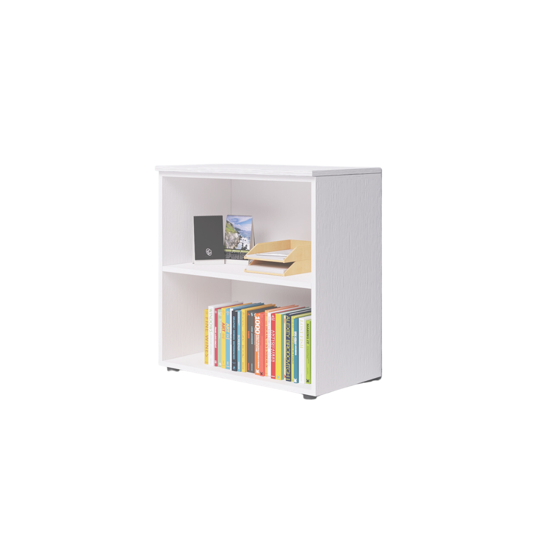 Mueble de oficina de dos compartimentos con encimera, color Blanco, H87x90x45cm