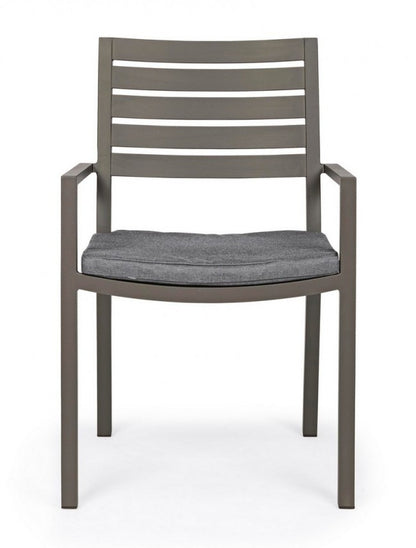 Helina Coffee Aluminum Chair With Cushions