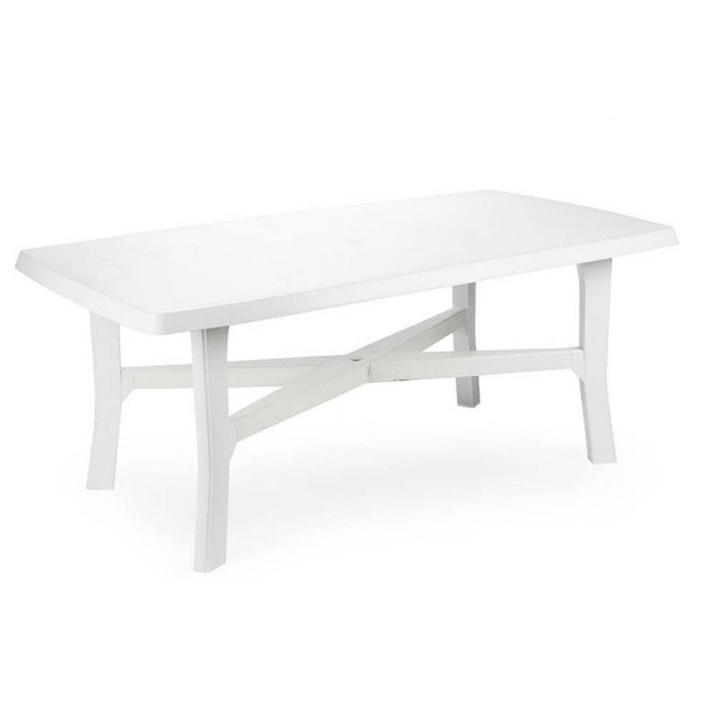 Senna garden table in resin with white resin top 180x100cm