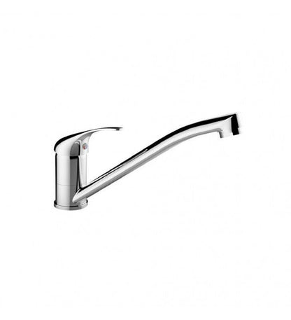 Eva series sink tap with swivel spout and chrome finish.