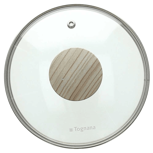 Steel edge lid 16 cm in transparent glass