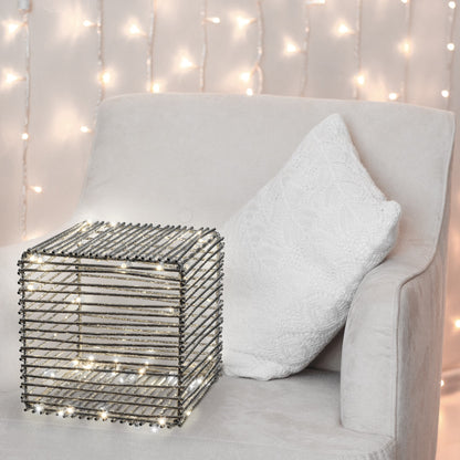 ATS Plata 60 LED 4K 30cm cubo
 luces de Navidad