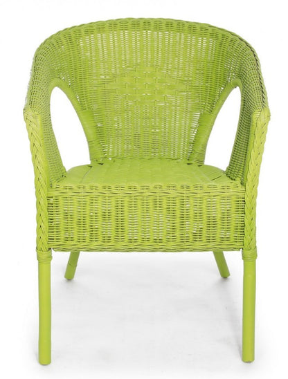 Poltrona in rattan verde Alliss - Dimensioni: 58x61x74 cm