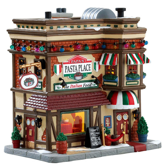 Lemax Papa S Pasta Place, B/O Led - Papa S Pasta Place, B/O Led for Christmas village