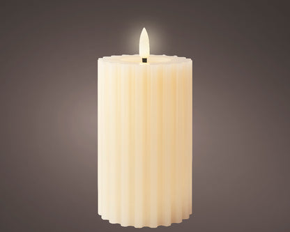 Stable Carved Wax LED Candle H 14.8 x Ø 7.5 cm