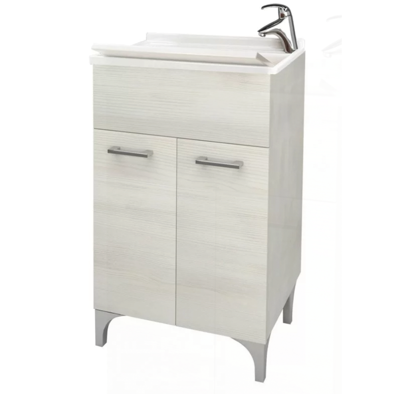 Lavabo 2 puertas roble blanco cm 50x50