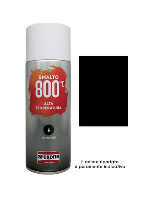 Arexons esmalte en spray resistente a altas temperaturas 100% acrílico, color negro, formato de 400 ml.