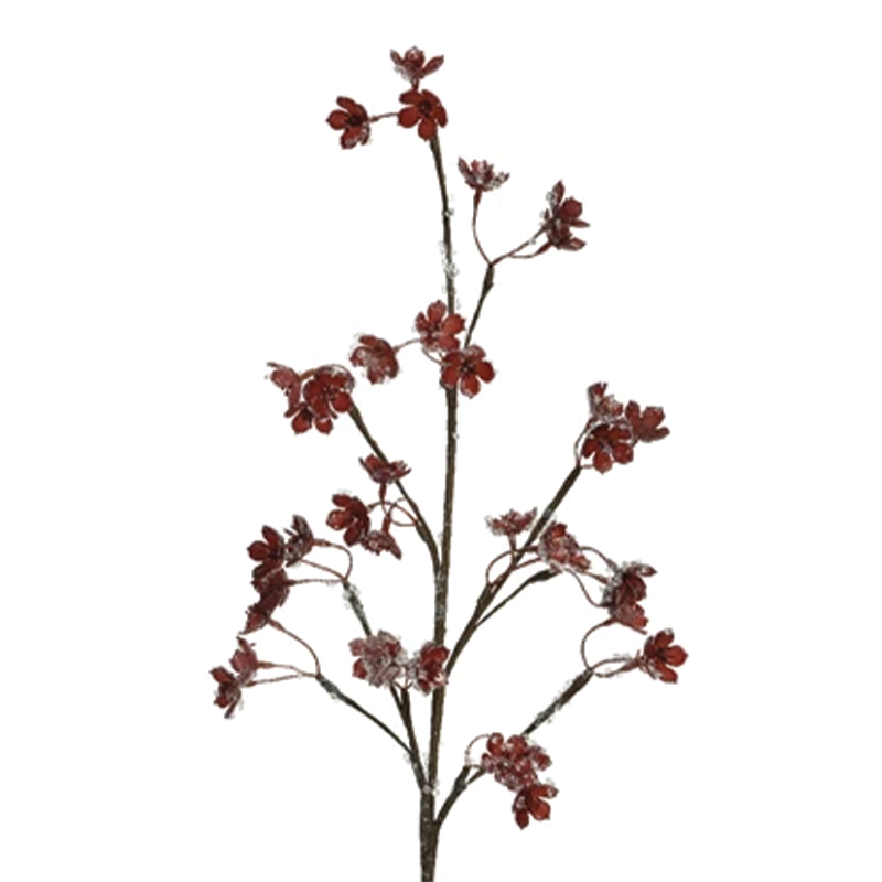 Sugar glitter red branch H 64 cm