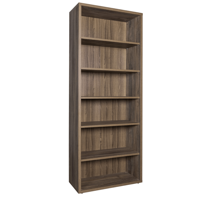 Davinci tall bookcase with 6 walnut compartments