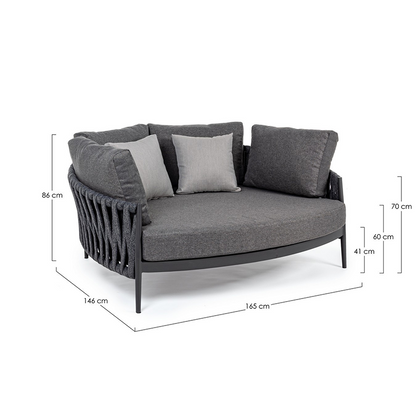 Schlafsofa C-C Rafael Antracite WG21 - 165x146x86 cm