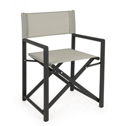 Folding garden director chair Dark Gray - Bone TAYLOR 48x56x h86 cm