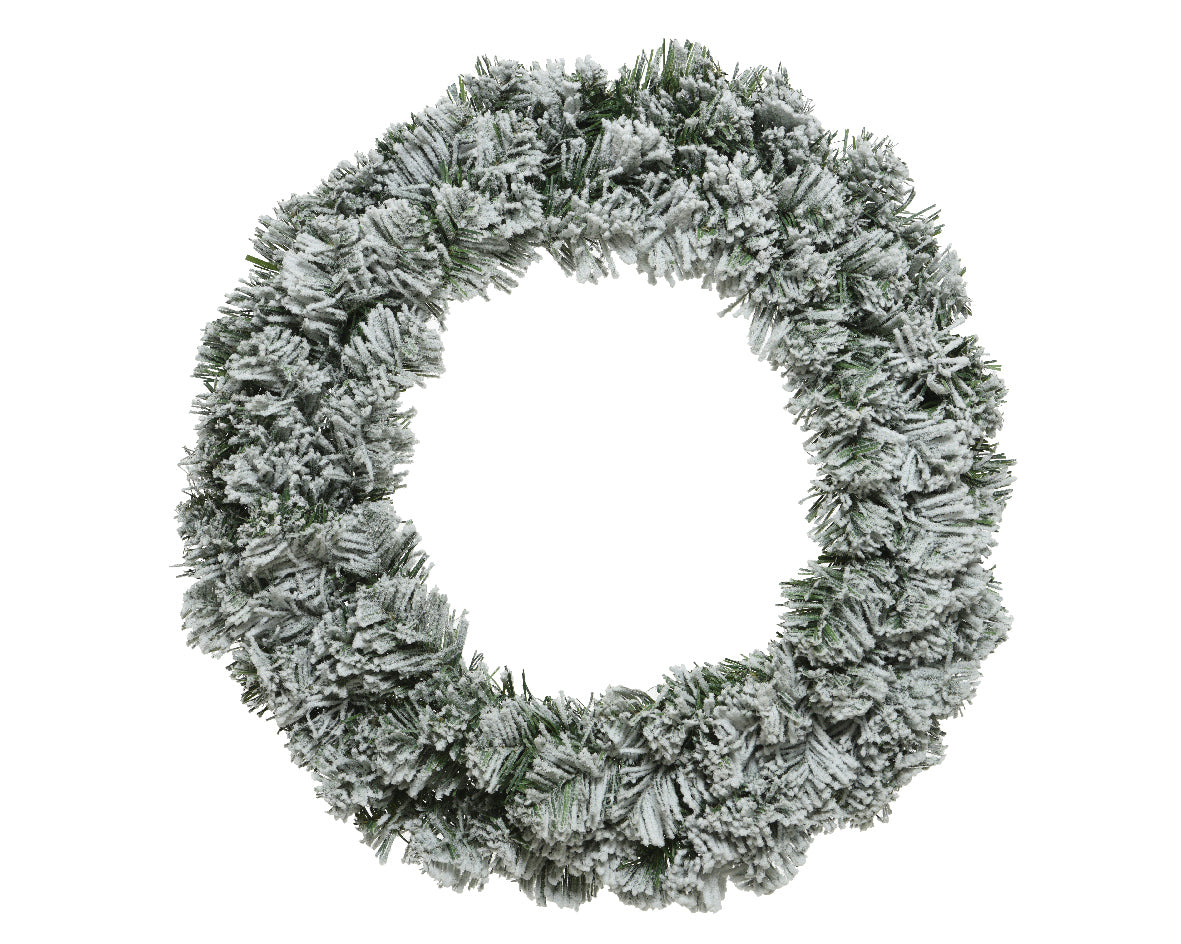 Indoor snowy imperial wreath H10 x ø 60 cm