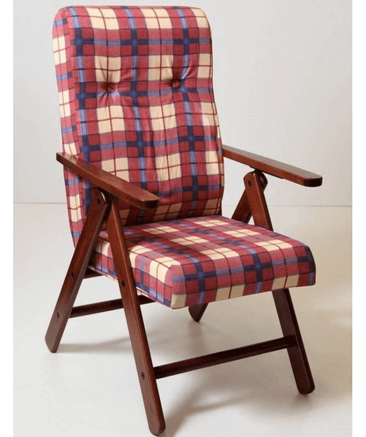 Molisana armchair in burgundy tartan fabric