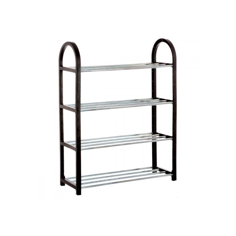 Metal and polypropylene shoe rack with four shelves 50.5x19x h65 cm