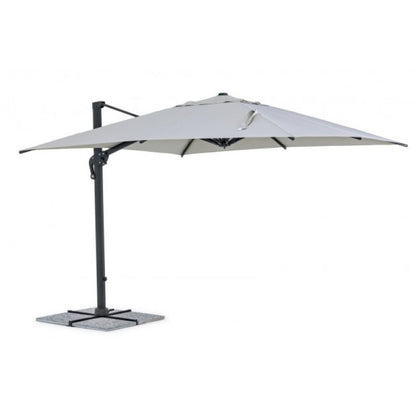 Ines light gray aluminum folding umbrella 3x3 cm