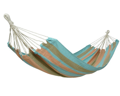 Multicolor hammock in polyester and cotton for outdoor use