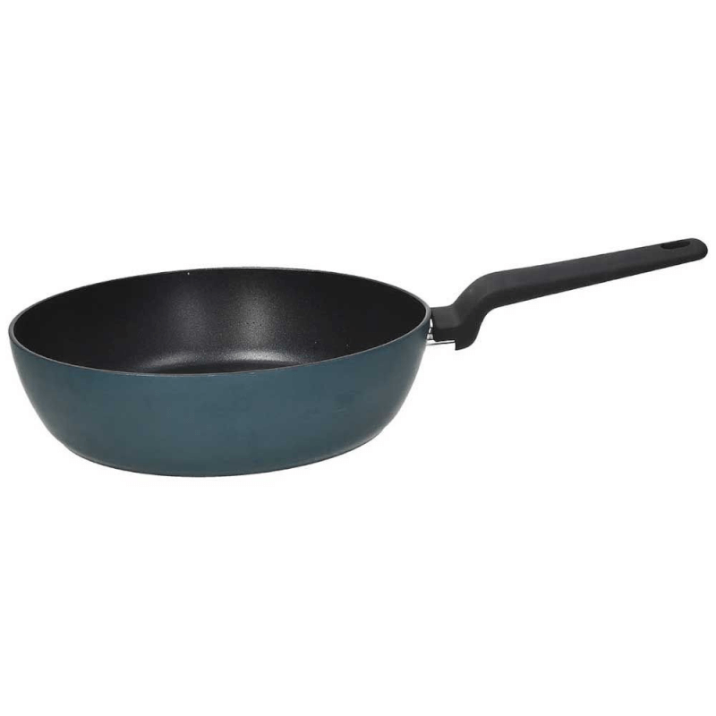 High Frying Pan 28 Cm Blue Aluminum