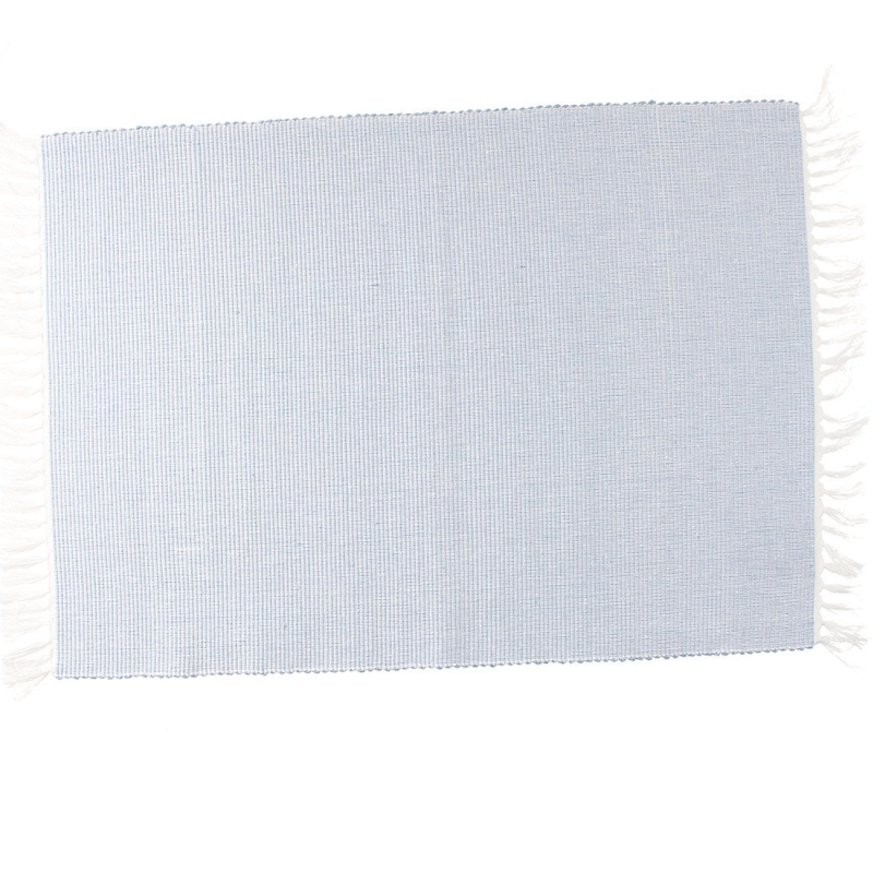 Rectangular placemat 35x50 cm in light blue recycled cotton Basic Line