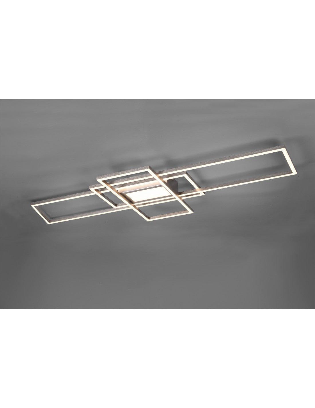 Irvine Deckenleuchte 3 Led Rechtecke 60w Nickel L105 cm Dimmbar Trio Lighting