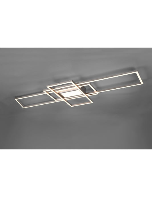 Irvine Deckenleuchte 3 Led Rechtecke 60w Nickel L105 cm Dimmbar Trio Lighting