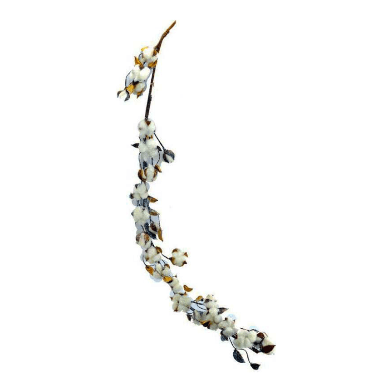 White Garland Real Cotton Flowers