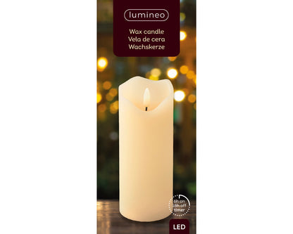 Wavy LED Candle with Stable Wax Top H 17 x Ø 7 cm