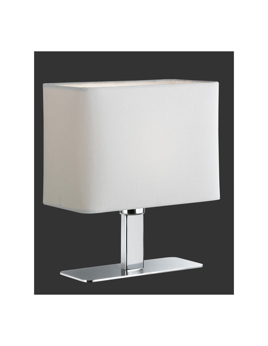 Modern Table Lamp Ming Chrome Fabric White Trio Lighting