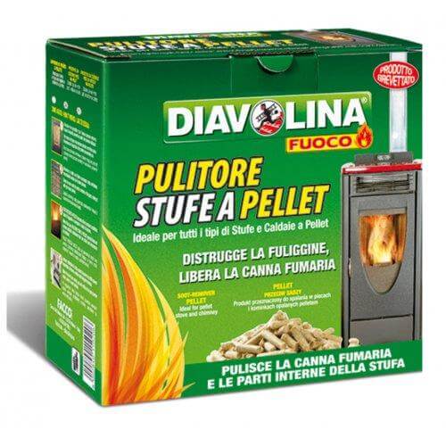 Diavolina Pellet Chimney Sweep Stoves Boilers Destroys Soot Flue 1.5Kg