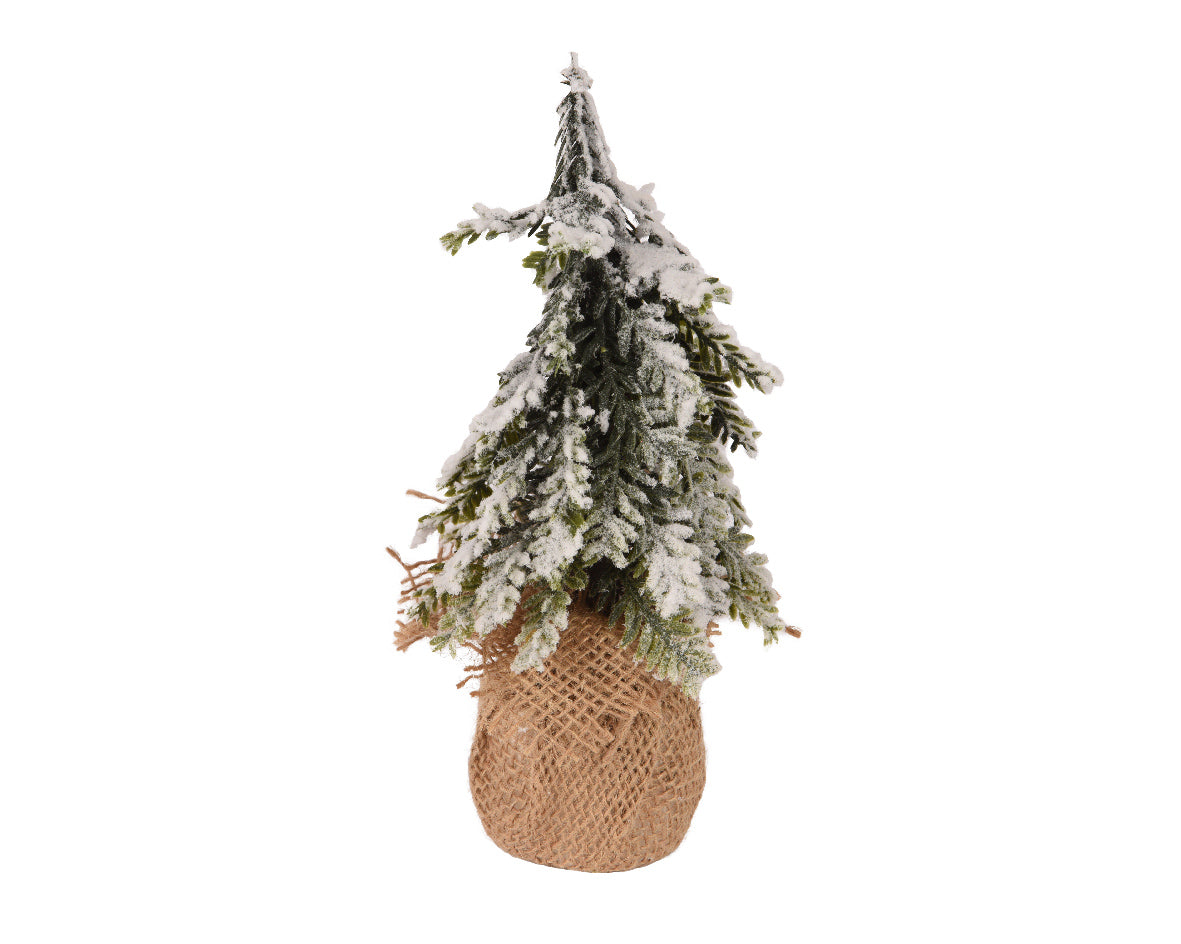 Mini árbol nevado para interiores H 20 x Ø 11 cm