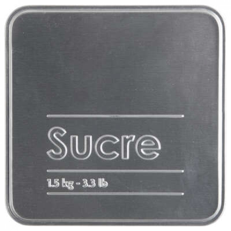 Kitchen container for sugar in iron Black 1,5kg 10,8x10,8x h18,4 cm