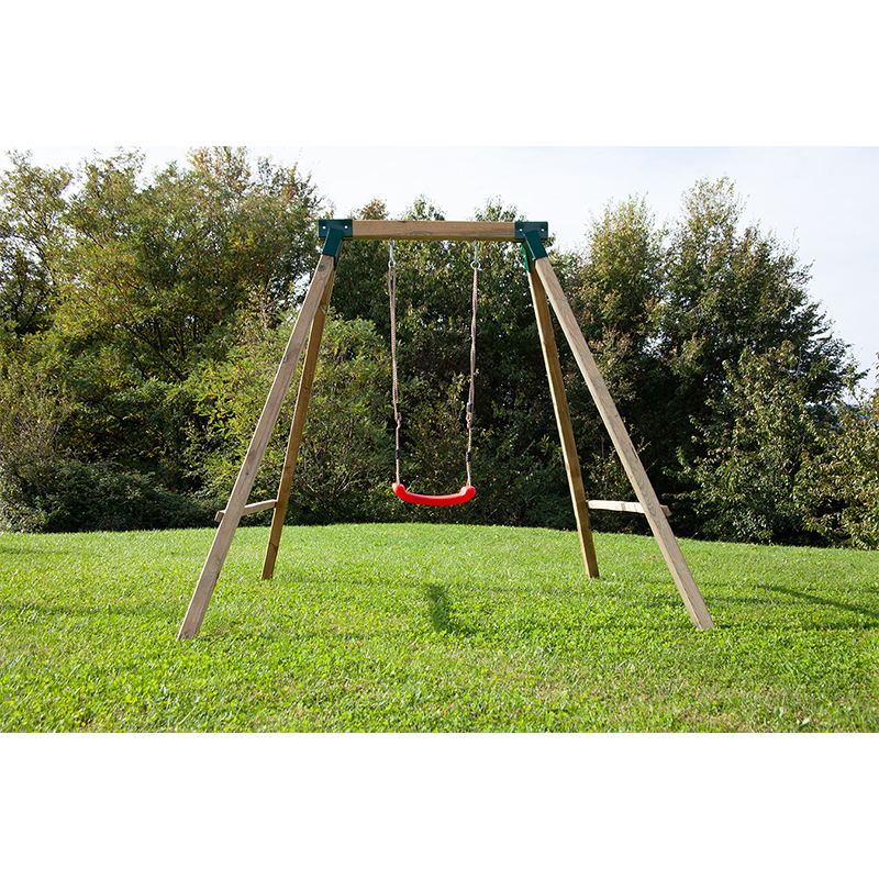 Single wooden swing