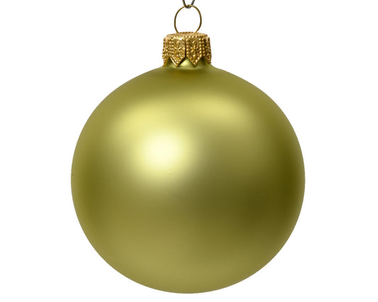 Matte Glass Christmas Ball in Pistachio Color ø 10cm