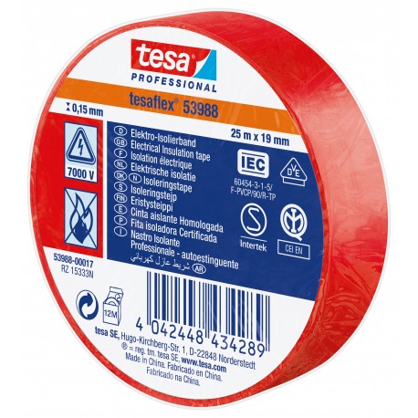 Isolierband Rot Zertifikat Mm.19(Mt.25)