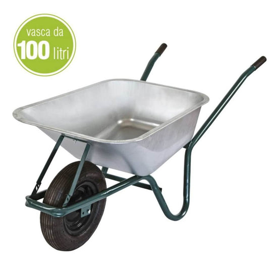 WHEELBARROW IN GALVANIZED STEEL 100 LT