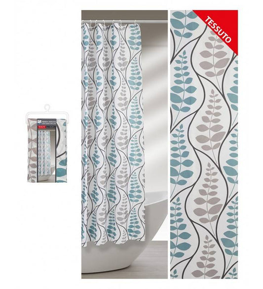 Feridras geometric floral style shower curtain 240x200 in fabric.