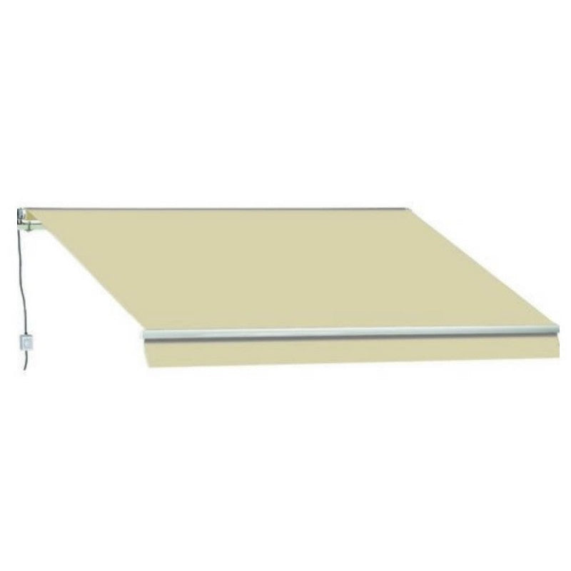 Toldo motorizado beige con barra cuadrada 300x200 cm