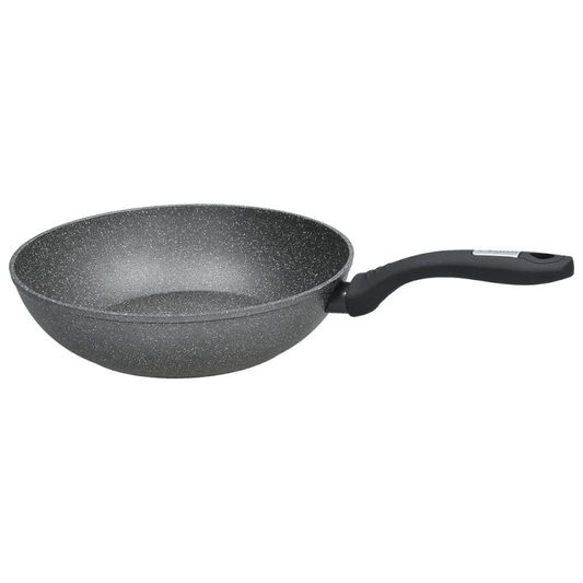 Mythos Wok 28 cm in gray aluminium