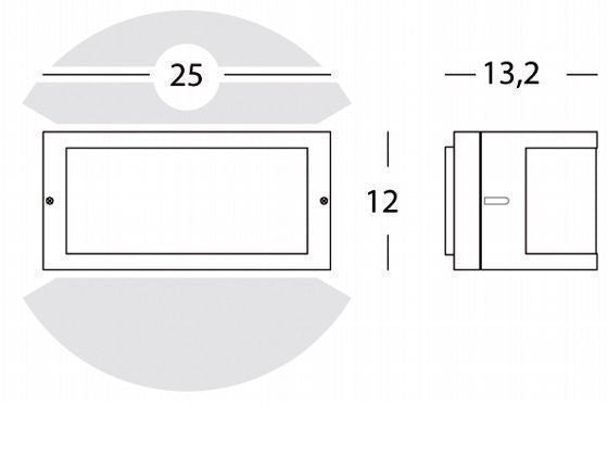 Applique E27 linea umbe aperta alluminio