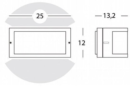 Applique E27 linea umbe aperta alluminio