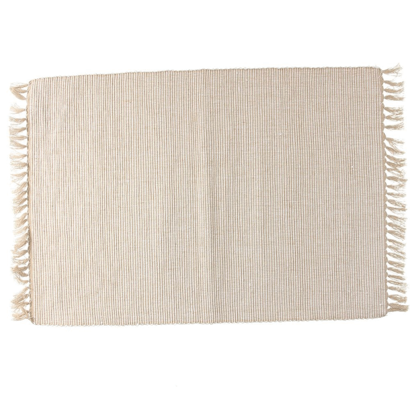 Rectangular placemat 35x50 cm in beige recycled cotton Basic Line