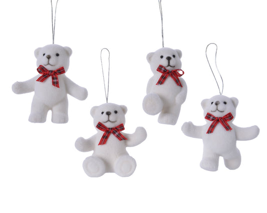 Plastic Bear with Sparkling Glitter Crowd 4pcs L 7.5 x W 5.5 x H 6.2 cm